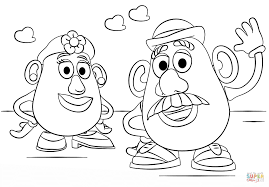 Download and print these mr potato head coloring pages for free. Mr And Mrs Potato Head Super Coloring Toy Story Coloring Pages Disney Coloring Sheets Cartoon Coloring Pages