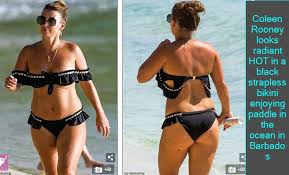 Welcome to my official facebook page �. Sexy Pics Coleen Rooney Looks Radiant Hot In A Black Strapless Bikini Enjoying Paddle In The Ocean In Barbados The State