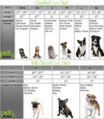 size guide pet it dog apparel