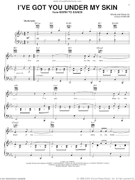 Sinatra I Ve Got You Under My Skin Sheet Music For Voice Piano Or Guitar