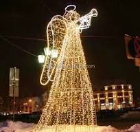 Outdoor Lighted Decorative Animated Christmas 3D Angel Motif Rope Lights  LED Christmas Angel with Trumpet