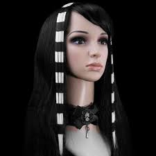 How i salvaged a haircut i hated in. White And Black Stripes Clip In Hair Extensions By Fantasmagoria The Dark Store
