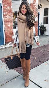 Black And Brown Boots Outfit Striped Tunic Leggings Boots White Stripes Black And Brown My Wardrobe Fashion Autumn Street Style Y Black Leggings Outfit