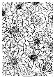Floral coloring pages for adults Free Printable Flower Pattern Coloring Page 11
