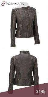 New Black Rivet Women Distressed Leather Jacket Accurate Film Design Best For Women Material Real Distressed Leather Jacket Leather Jacket Distressed Leather