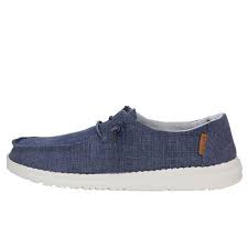 Hey dude women's shoes combine comfort and elegance, giving them a unique and recognizable style. Hey Dude Shoes Women S Wendy Linen Shoes In Chambray Navy 121412526 Glik S