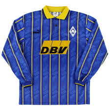 The brilliant white base on the torso of the jersey is complemented with the use of 'ice green' on the shorts, socks and bespoke graphic print on the sleeves. 1995 96 Werder Bremen Away Shirt L S Xs For Sale