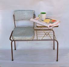 1950s Joel Flex Gossip Bench Telephone Table Etsy Vintage Living Room Gossip Bench Mid Century Modern Decor