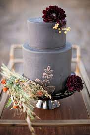 Wheat Nouveau Fall Wedding Inspiration Ruffled Boho Wedding Cake Gray Wedding Cake Marsala Wedding Cake