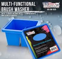 12 Hole Multi-Function Plastic Brush Washer, Cleaner & Holder with Palette  Lid - Clean, Dry, Rest, Store, Hold Artist Paint Brushes - Cleaning Acrylic