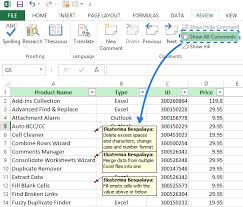 How To Add Comments In Excel Show Hide Comments Insert