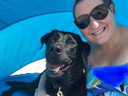 Gus had his first visit to the beach today. He wasn't so sure about being  in the water but wherever Mom goes Gus will follow. We're hoping he will  grow to love