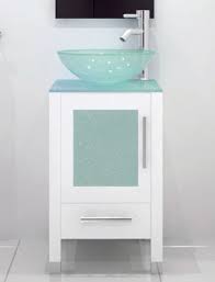 Despite its small stature, this vessel sink vanity boasts a contemporary character that will make any bathroom feel more warm and inviting. 17 75 Soft Focus Single Vessel Sink Vanity Glass White Bathgems Com