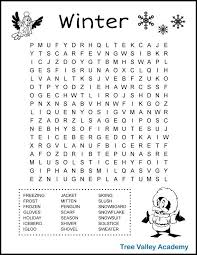 Winter Word Search For Kids Winter Words Winter Word Search Kids Word Search
