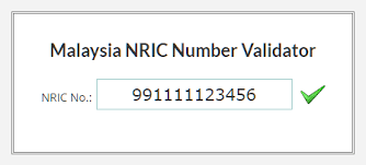 Copy of sales and purchase or booking receipt or letter of offer from developer. Malaysia Nric Validator