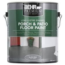 Behr Premium 1 Gal Pfc 63 Slate Gray Low Lustre Interior Exterior Porch And Patio Floor Paint 669501 The Painted Patio Patio Flooring Porch And Patio Paint
