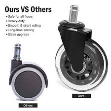One simple rule of thumb with choosing casters for a specific flooring material is that the caster wheel tread should be the opposite hardness of the flooring. Gonioa Universal Office Chair Caster Wheels Heavy Duty Office Chair Ball Caster Wheels Set Of 5 Rubber Replacement Casters Smooth Safe Rolling For Hardwood Floors And Carpet Pricepulse