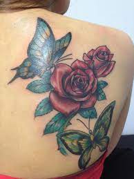 Rose And Butterfly Tattoo Rose Tattoos Rose Tattoo Design