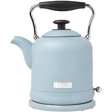 This tea kettle is perfect! Haden Highclere Vintage Retro 1 5 Liter 6 Cup Capacity Innovative Cordless Electric Stainless Steel Tea Pot Kettle With 360 Degree Base Pool Blue Target