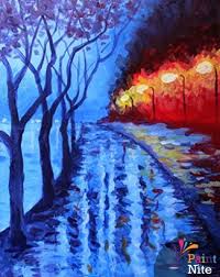 Rainy Street At Mo S Seafood Towson Paint Nite Events Painting Paint Nite Rainy Street