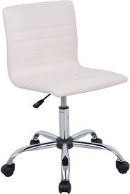 Amazonbasics Modern Adjustable Low Back Armless Ribbed Task Desk Chair White Bifma Certified Home Office Chairs White Desk Chair Ikea Swivel Office Chair