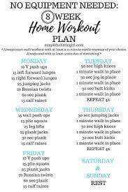 Here are 12 at home workouts you can do to upgrade your strength, burn some calories, and improve your flexibility. 8 Week Home Workout Plan At Home Workout Plan Weekly Workout Plans At Home Workouts