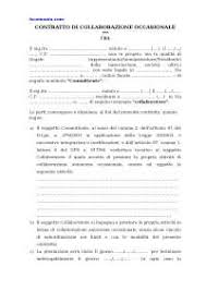 Fac simile ritenuta in buona sostanza però, la prestazione occasionale è quella forma di. Schema Tipo Contratto Lavoro Occasionale Docsity