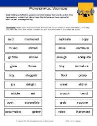 Biglearners Powerful Words Words Worksheets