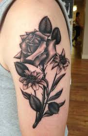 Flower And Rose Upper Arm Tattoo By Lauren Cheltenham Cheltenhamtattoos Tattoos Realism Realistic 3d Rose Tattoos Lace Tattoo Upper Arm Tattoos Designs