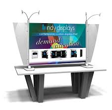 Custom Exhibitline Table Top Display Sets Up With No Tools In Just A Few Minutes Modular Display Custom Displays Table Top Display