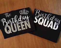 Crew Birthday Squad Shirts For Friends The Birthday Girl Squad Crew Party Shirts Glitter Birthday Girl Queen Squad Handmade Custom 30th Birthday T Shirt Shirt 21st Birthday Birthday Squad Shirts Glitter Birthday Birthday Party Shirt