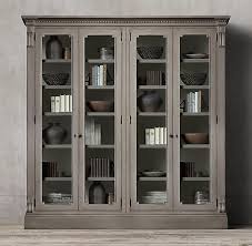 St James Glass 4 Door Cabinet I Restoration Hardware Timeless Furniture White Bookshelf Decor Shelving