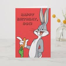 Bugs Bunny With Carrot Card Zazzle Com Bugs Bunny Custom Greeting Cards Bunny Birthday