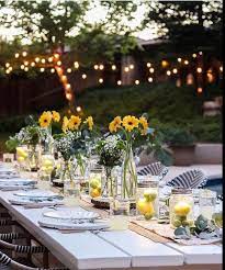 Create a wine tasting bar and italian dessert bar for easy entertaining. Love Love Tables Set Without Tablecloths Simple And Elegant Summer E Backyard Dinner Party Backyard Birthday Parties Birthday Party Decorations For Adults
