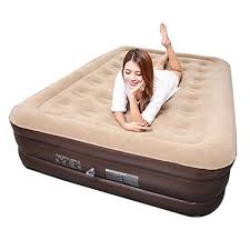 Xiaonua Inflatable Mattress Camping Air Bed Best Air Mattress Queen Individual Portable Inflatable Easy To Store Khaki 200x45x145cm