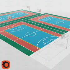 3d Model Basketball Court 3dlancer Net