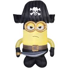 Having a front yard means you get extra space for halloween decorating and there are lots of ideas that you can make sometimes a simple white ghost can do wonders for front yard decorations. Halloween Inflatable 9 Minion Pirate Gemmy Outdoor Yard Prop Decoration Amazon In Garden Outdoors