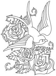 Halloween and day of the dead digital stamp for scrapbooking, cardmaking. Delft Blue Swallow Design Uth14837 From Urbanthreads Com Embroidery Designs Baby Bird Drawings Detailed Coloring Pages