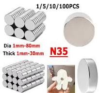 Round Disc NdFeB Magnets N35 Dia 1mm-80mm Thick 1mm-30mm Super Strong Rare  Earth