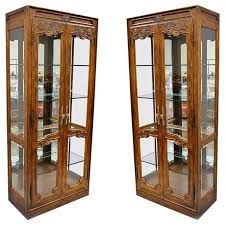 Chinese cabinets are usually used to. Pair Of Drexel Heritage Old Continent Lighted Curio China Cabinet Display Case At 1stdibs