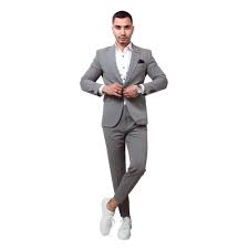 بدلة رجالى - رصاصى - slimfit