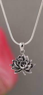 Bud And Blossom Sterling Silver Lotus Pendant Om Earrings Lotus Pendant Metal Clay Jewelry