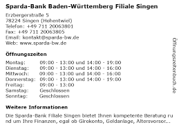 Einwilligung in die verwendung von cookies. á… Offnungszeiten Sparda Bank Baden Wurttemberg Filiale Singen Erzbergerstrasse 5 In Singen Hohentwiel