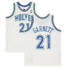Kevin Garnett Minnesota Timberwolves Autographed White 1995 Mitchell & Ness  Swingman Jersey