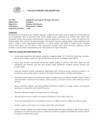 See our free finance manager job description & sample template detailing the role and responsibilities of a finance manager. Job Description College Forward
