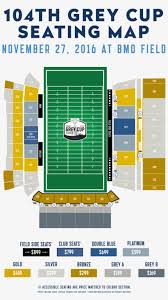 Here Is A Map With Ticket Prices For The Grey Cup Which