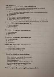 2k subbies here we come!!!!there will not be anymore study guides issued!!! Pn Pharmacology Drug Card Assignment Usi Ng The Drug Chegg Com