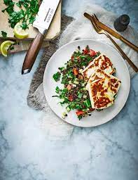 Lentil Tabbouleh With Halloumi Recipe Quick Vegetarian Meals Vegetarian Recipes Recipes