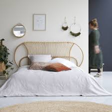 Sehr schönes modernes bett mit rückenteil inkl. Kopfteil Bett Aus Rattan 190 Cm Leontie