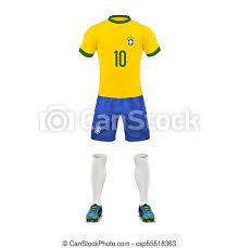 A primeira liga de futebol amador com. Brasil Uniforme Realistico Vetorial Equipe Futebol Jogo Nacional Meias Cores Desgaste Uniforme Brasil Mockup Canstock